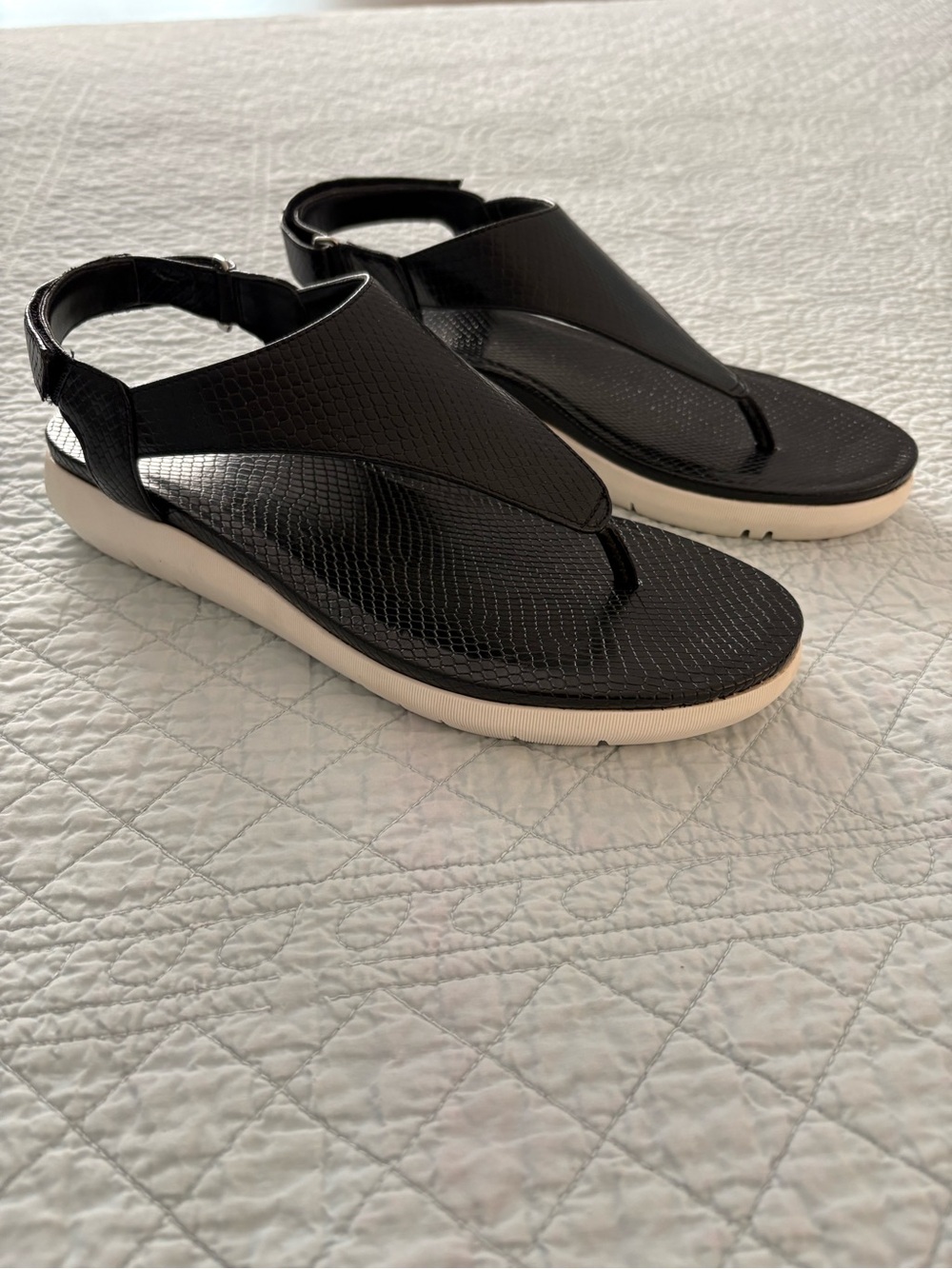 Naturalizer Meghan Faux Snakeskin Thong Sandals